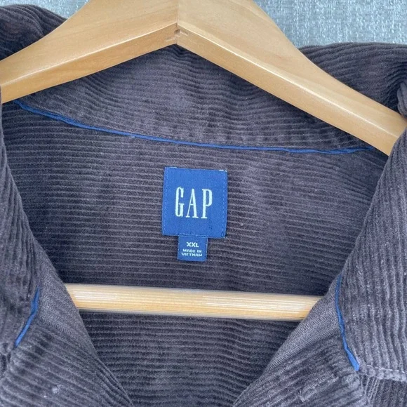 Gap Jacket Mens XXL Brown Shacket Shirt Corduroy Button Down Relaxed Retro - Picture 3 of 10